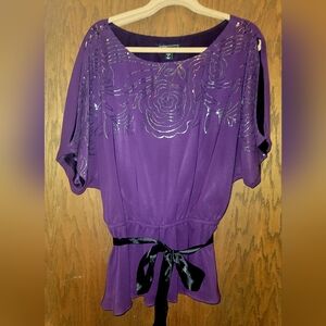 Dress Barn Plus Embellished Purple Top Size 18